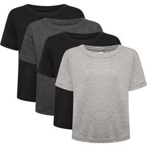 Keanu Boys Heatforce Thermal Short-Sleeved T-Shirt (Pack of 4) / Charcoal